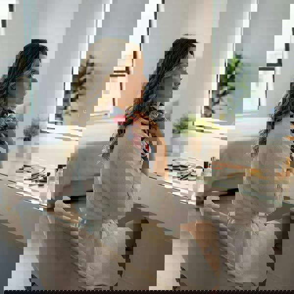 Anyyou Fashion Premium Satin Square Scarf – Navy Blue Pink 535 Silk-Feel Neckwrap for Women