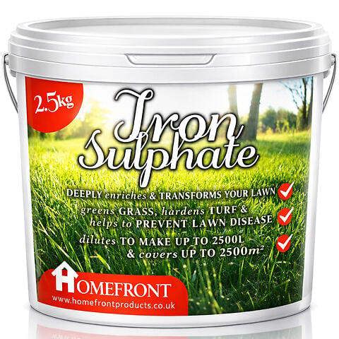 Homefront Iron Sulphate - Makes Grass Greener, Hardens Turf and Prevents Lawn Disease Makes upto 2500L & Covers upto 2500m2 2.5kg