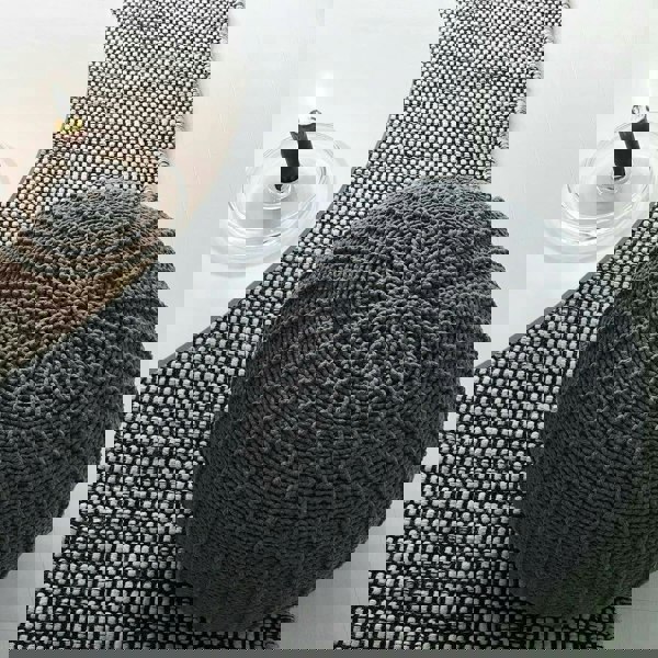 Large knitted pouffe CHARCOAL - Zuri House