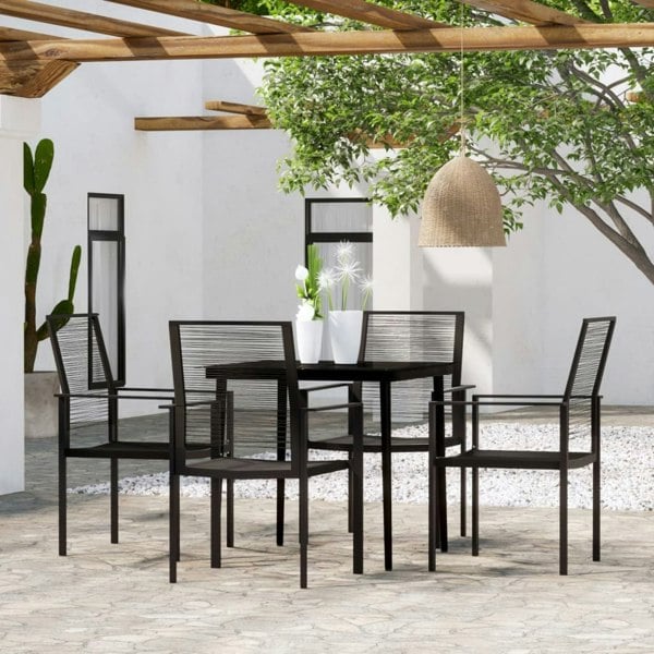 Berkfield 5 Piece Garden Dining Set Black