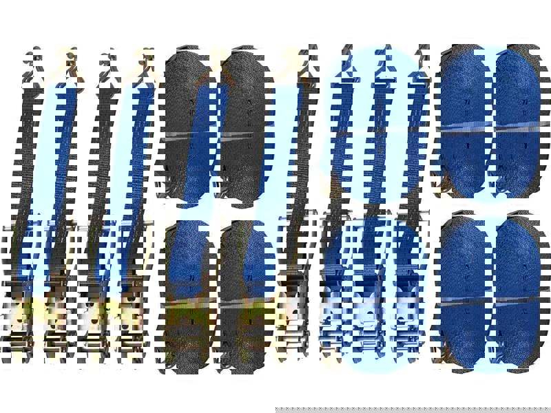 Ratchet Straps 5 Ton 50MM 8M x4 (Lashing Tie Down Claw J Hook Lorry Cargo)