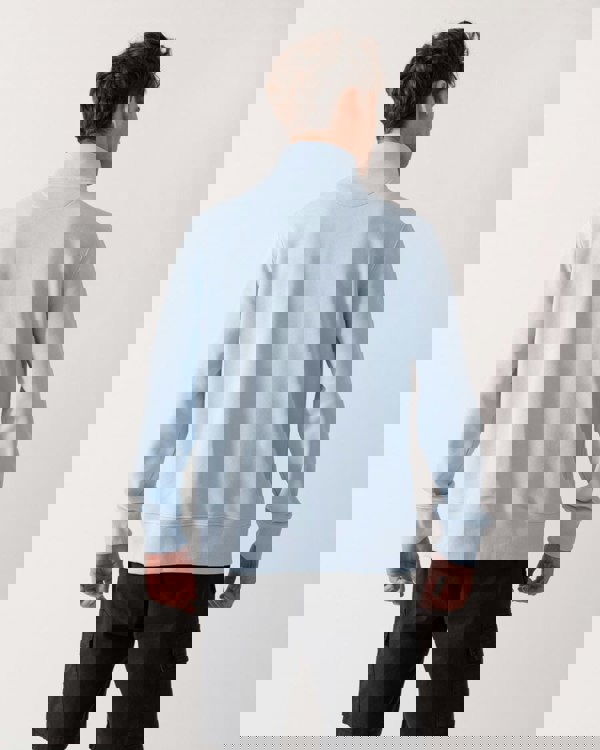 GANT Mens Regular Fit Shield Logo Half Zip Sweatshirt - 457 Fresh Blue - CHO - Designer Mens Sweatshirts