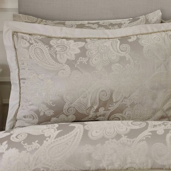 Catherine Lansfield Opulent Jacquard Quilted Pillow sham Pair Champagne Gold