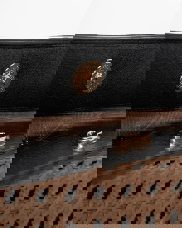 Ilse Jacobsen Braided Shopper With Black Detailing - Mocca Black 248001 - CHO - Designer Womens Tote Bags