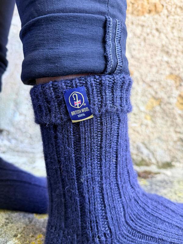 Jemsox British Wool Boot Socks – Navy | 100% British Wool Luxury Boot Socks