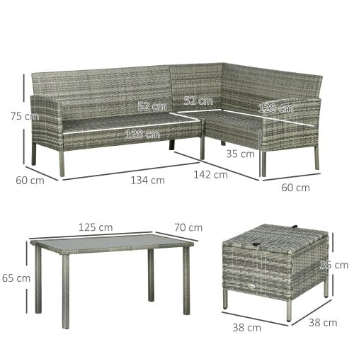 Wyld Haus Noro Rattan Dark Blue 5 Piece Outdoor Dining Furniture Set With Cushions