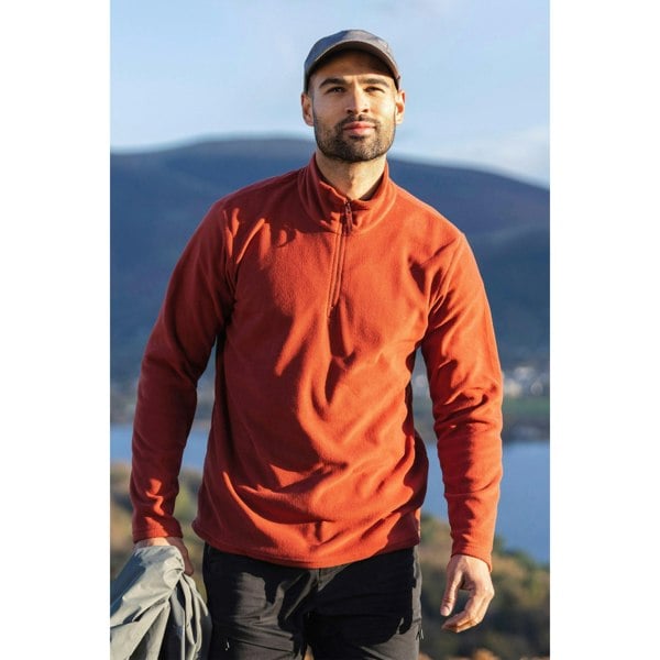 Mountain Warehouse Mens Camber II Half Zip Fleece Top - Red
