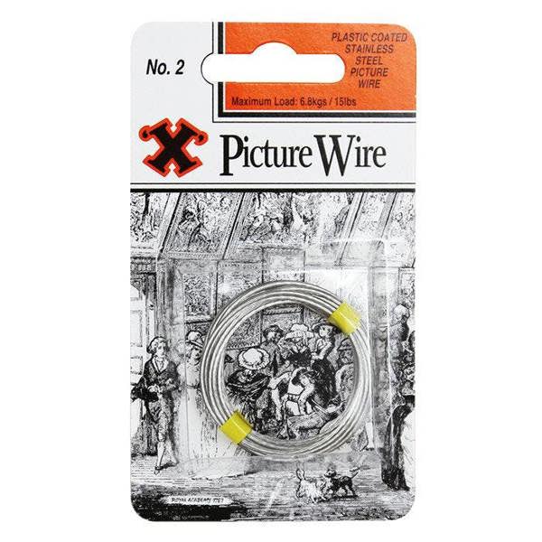 X Stainless Steel Picture Wire No 2 3m Blister Pack - One Colour - 