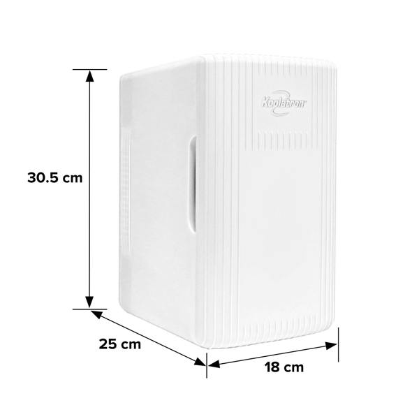 Koolatron 6L Mini Fridge 8 Can White Skincare Fridge | Quiet, Portable 12V Cooler & Warmer for Home & Car