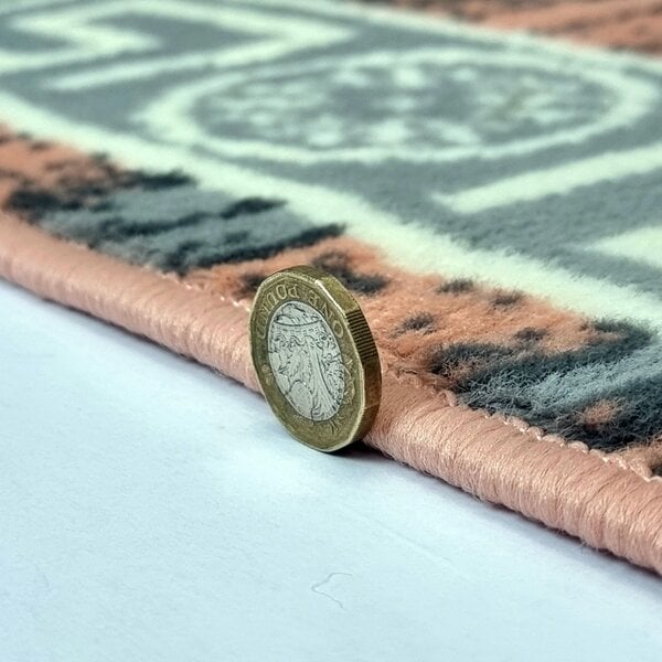 Pink Grey Marble Rug Greek Large Small XL Soft Modern Bordered Living Room Bedroom Carpet Rug