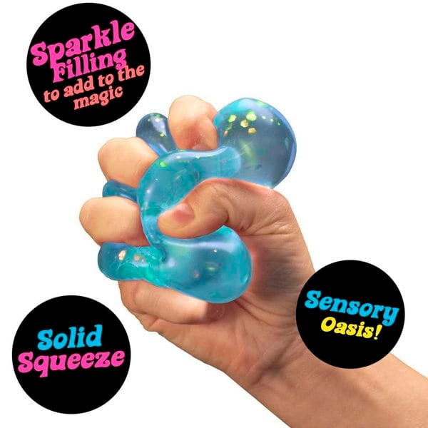NeeDoh Dream Drop - 1 Colour Chosen At Random, Glitter Raindrop Fidget Toy with Removable Base