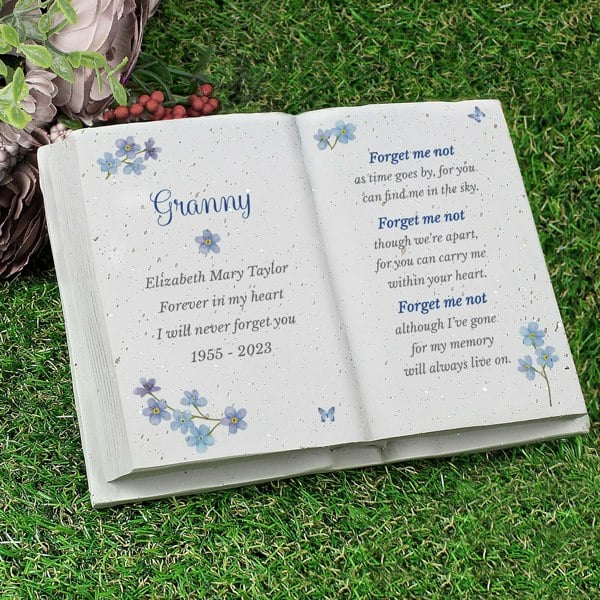 Personalised Memento Company Personalised Forget Me Not Memorial Resin Book