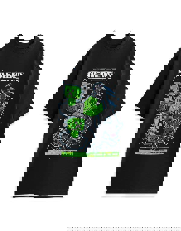 Minecraft Mens Black Beware of the Dark Short Sleeve Short Leg Pyjama Set