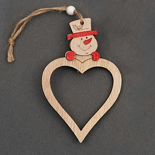 Wooden Heart Shape Hanging Christmas Decorations, 3 Piece Set with Twine String image 4