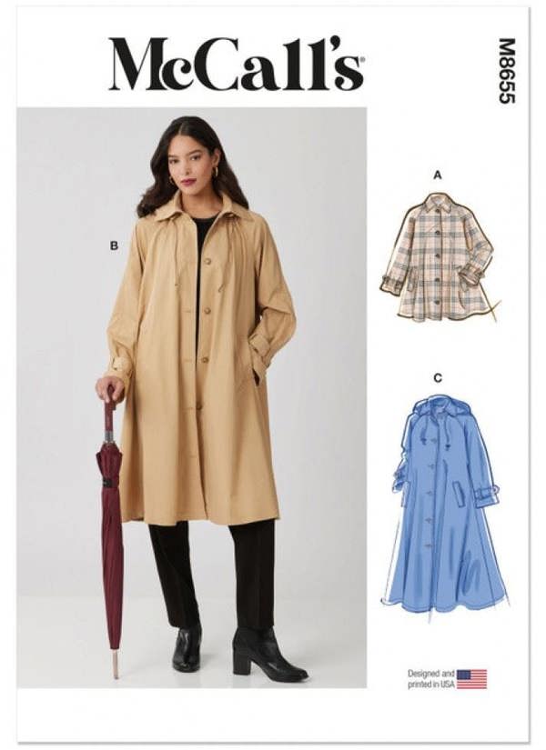 McCalls 8655 Paper Sewing Pattern – Women's Coat, Intermediate