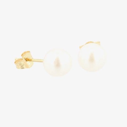 T. H. Baker 9ct 6 x 6.5mm Akoya Pearl Stud Earrings EOZ103CM