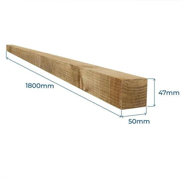 Snowdon Timber Treated 2x2" Timber Post (T) 47mm (W) 50mm (H) 1.8m