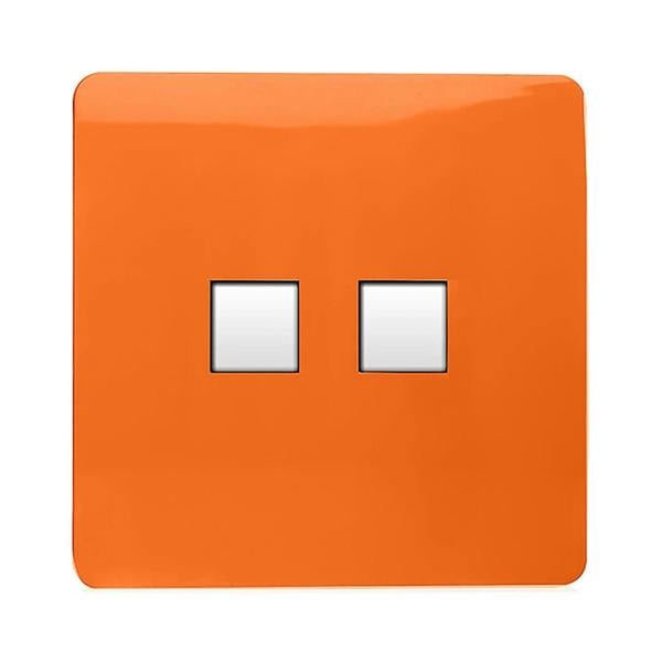Trendi Switch 2 Gang RJ45 Cat 5e PC Ethernet Socket in Sunset Orange