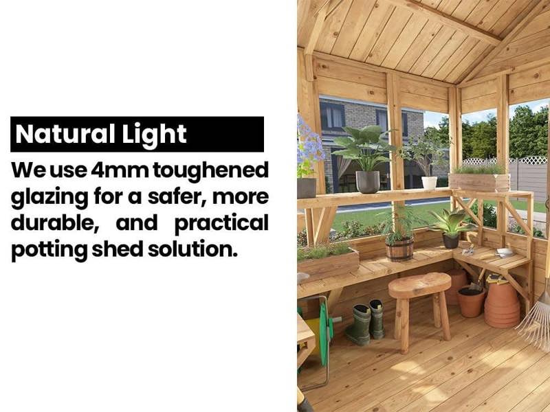 Dunster House Potting Shed Apex Roof W4' x D6' (W1.2m x D1.8m) Superfelt, Overlord Modular