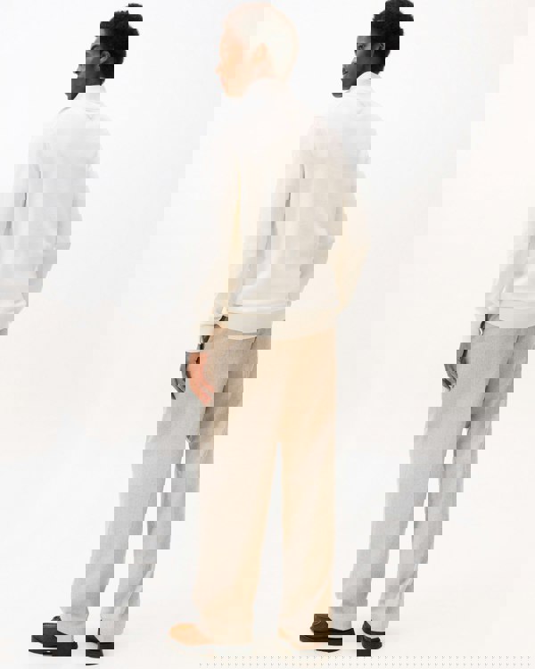 Tommy Hilfiger Essential Cotton 1/4 Zip Mock Mens Sweatshirt - Ivory Petal - CHO - Designer Mens Sweatshirts