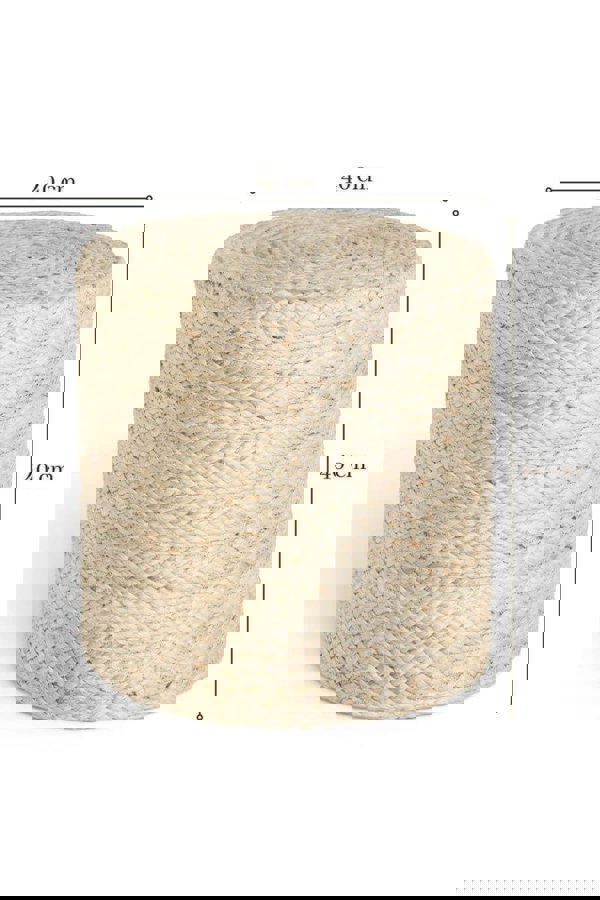 The Rugs Jutta Natural Jute Pouf - Handmade Boho Style