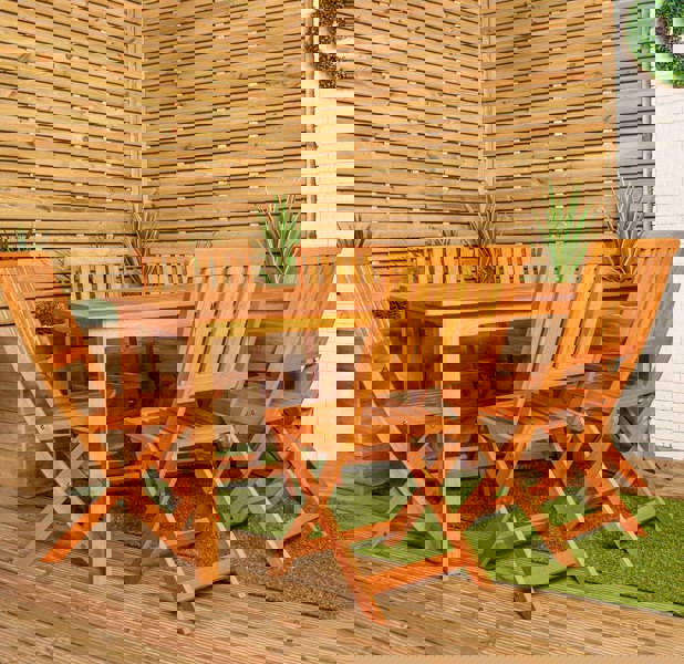 Samuel Alexander Outdoor 6 Person Rectangular Wooden Garden Patio Dining Table Chairs Set