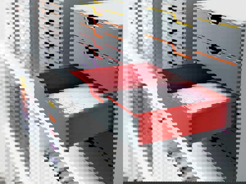 Durable VARICOLOR Desktop Organiser 5 Drawer Colour Coded Modular Storage | A4+