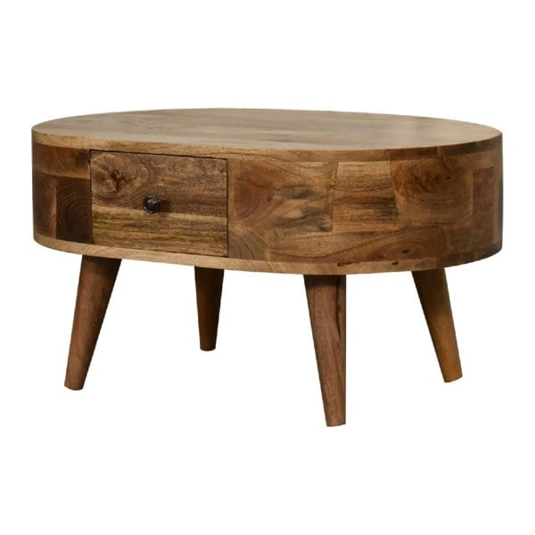 Artisan Furniture Mini Oak-ish Rounded Coffee Table