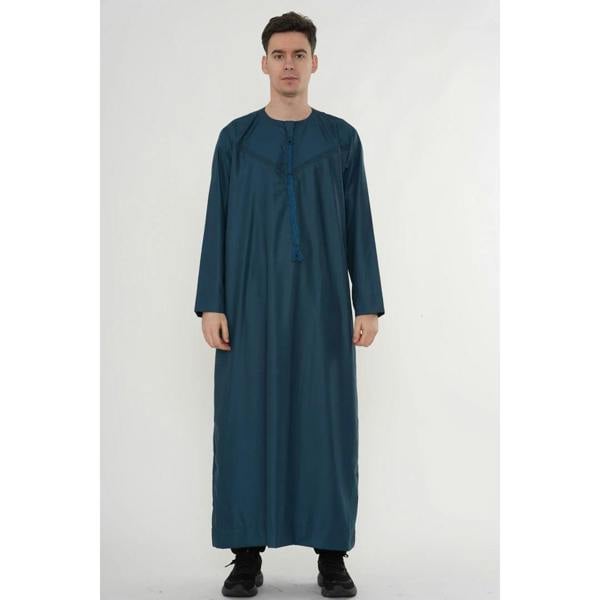 TT-008 - Men's Emirati Omani Arab Tassel Thobe - Blue - Thobez - 4