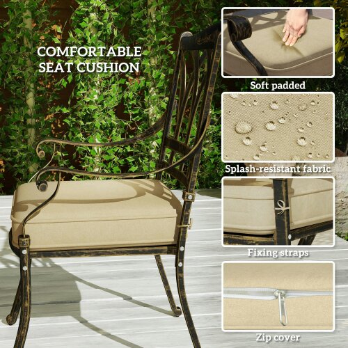 Wyld Haus Vesuno 8 Seater Bronze Cast Aluminium Garden Dining Set Rectangular Table with Parasol Hole