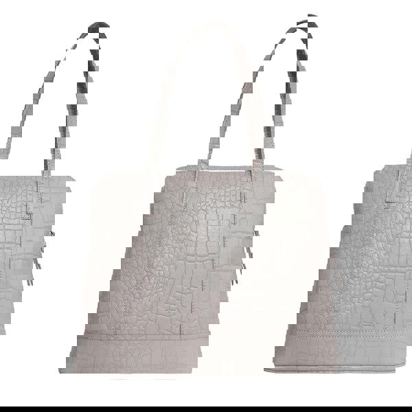 Assots London 'Eva' Ice Grey Croc Real Leather Designer Unlined Tote Bag