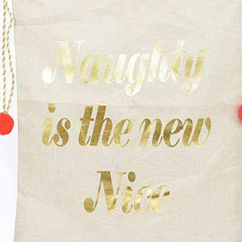 Large Hessian Santa Sack with Naughty Is The New Nice Message for Christmas Gift Storage image 5