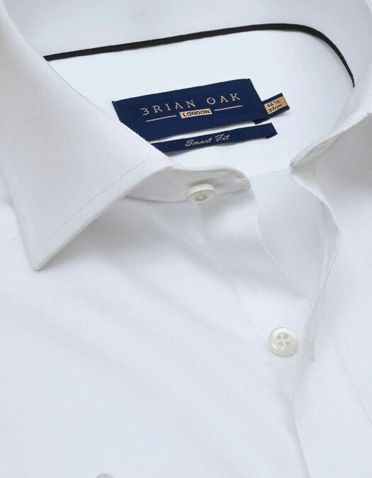 Men's White Easy Care Satin Shirt