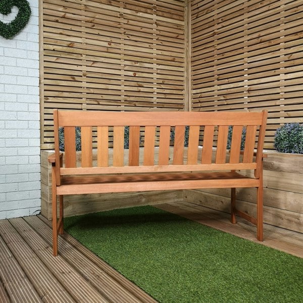Samuel Alexander Cartmel 3 Seater Outdoor Wooden Garden Patio Bench