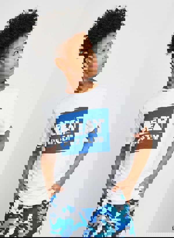 Beat Boyz Club Kingpin T-Shirt - White/Cobalt