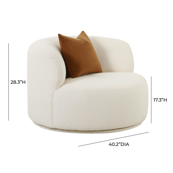 Furniture Edit Fickle Cream Boucle Swivel Chair