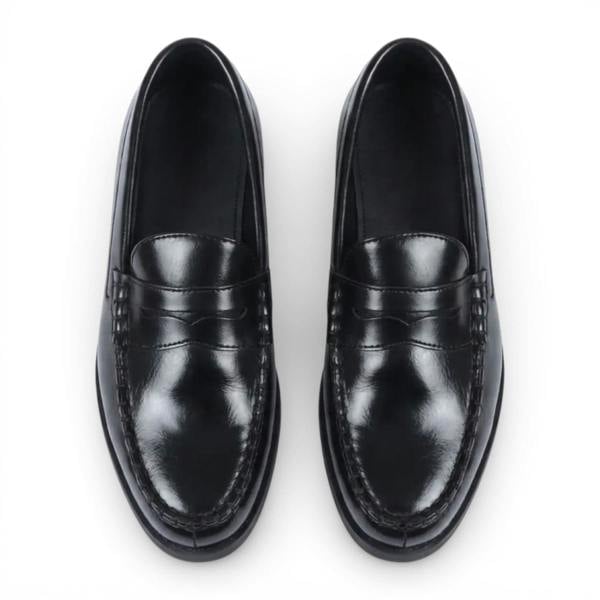 Dolcetto Mens Black PU Leather Formal Dress Penny Loafers Casual Shoes