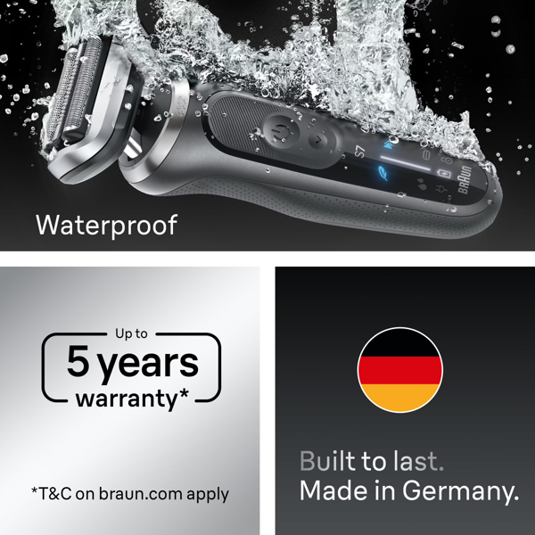 Braun Series 7 72-G7200CC Electric Shaver, SmartCare Center, +1 Attachment - Grey