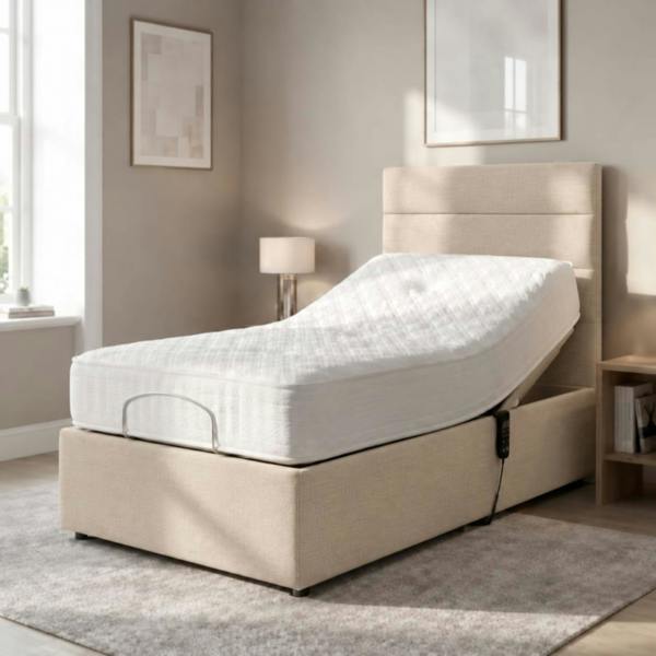 Paradise Beds Diagnol Line Electric Adjustable bed With Memory Mattress