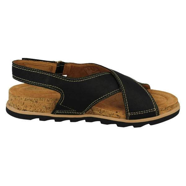 Clarks Ladies Clarks Cross Detailed Slingback Wedge Sandals Yacht Cross