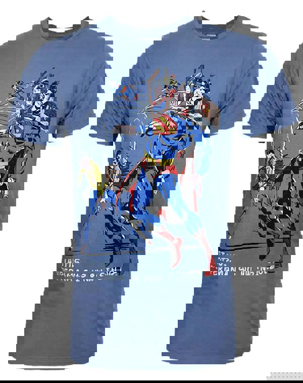 Junk Food Clothing Mens Blue Superman Short Sleeved T-Shirt