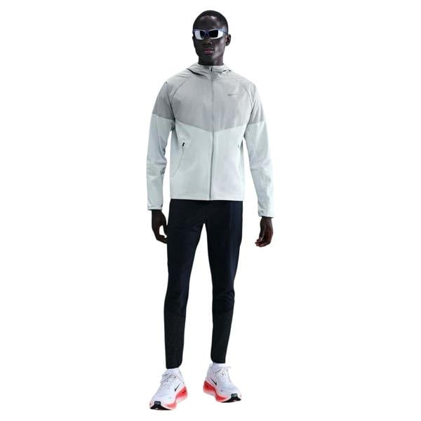 Nike Mens Miler Running Hooded Jacket - Platinum - 