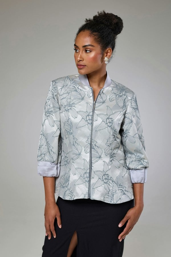 Isha's Timeless collection Twilight Flora Fitted Jacket Blouse