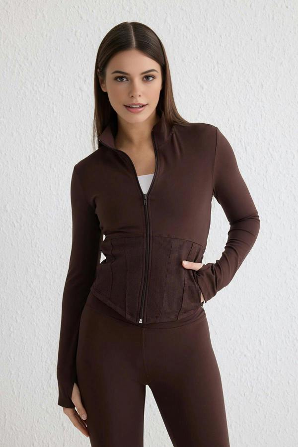 WOVCOR Thumbhole Knitted Sports Jacket