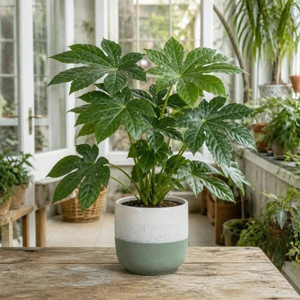Fatsia Paper Plant – Large Glossy Green Foliage Evergreen Indoor and Outdoor Plant