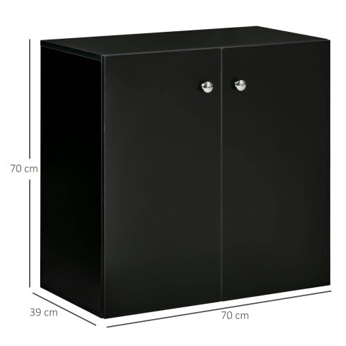 Wyld Haus Cosofi Black Wood Freestanding Storage Cabinet 2 Doors 2 Shelves