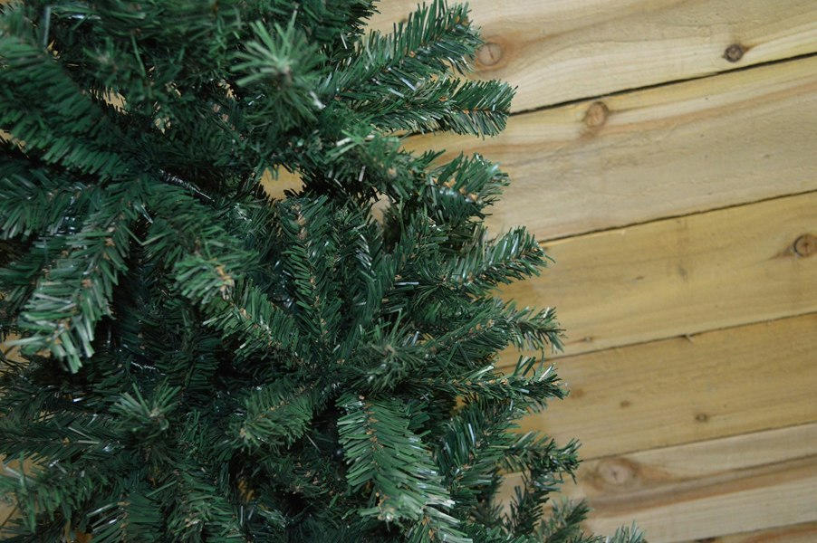 Samuel Alexander 2.2m (7.5ft) Premier Plain Green Spruce Pine Slim Christmas Tree with Stand