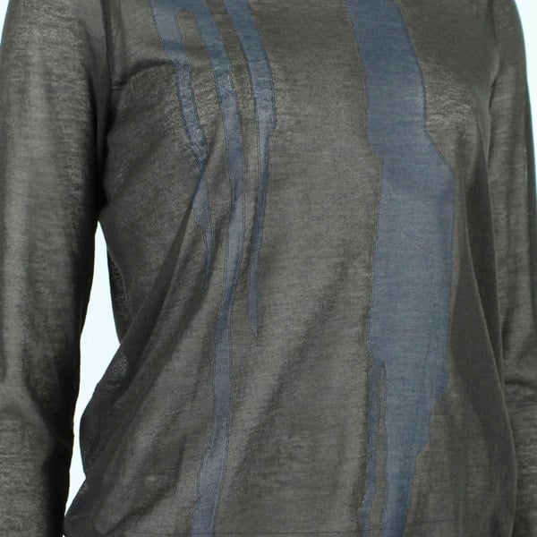 Nina Ricci fine-gauge sheer knitwear in dark brown and midnight blue