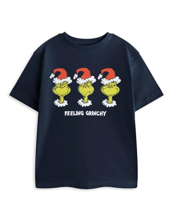 The Grinch Unisex Kids Blue Feeling Grinchy Short Sleeved T-Shirt