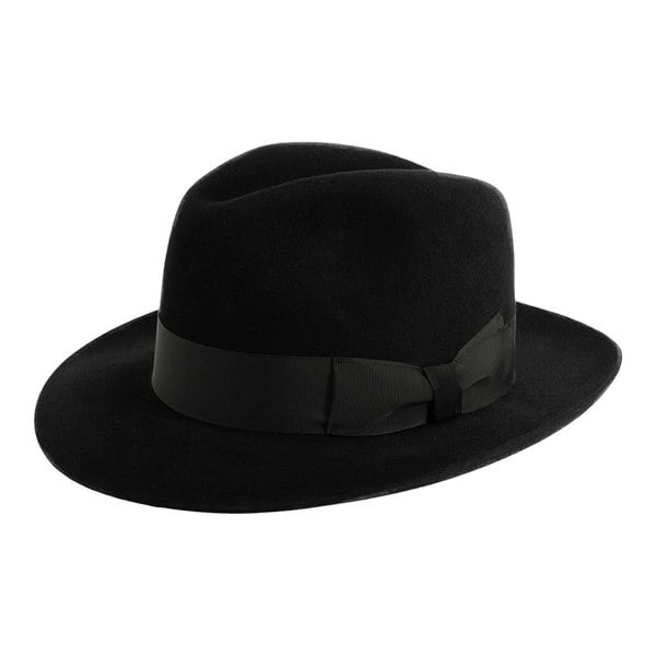 Gamble & Gunn 'Shirwell' Luxury Handmade Fur Felt Fedora - Black